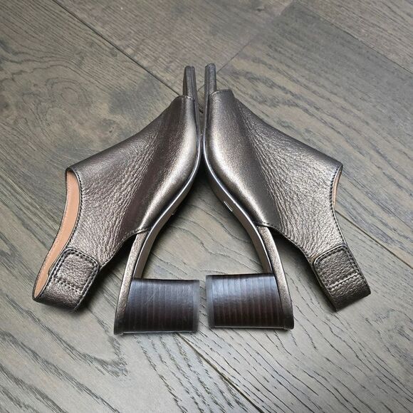 Johnston & Murphy Evelyn Open Toe Chunky Bootie in Metallic Bronze - Picture 7 of 13